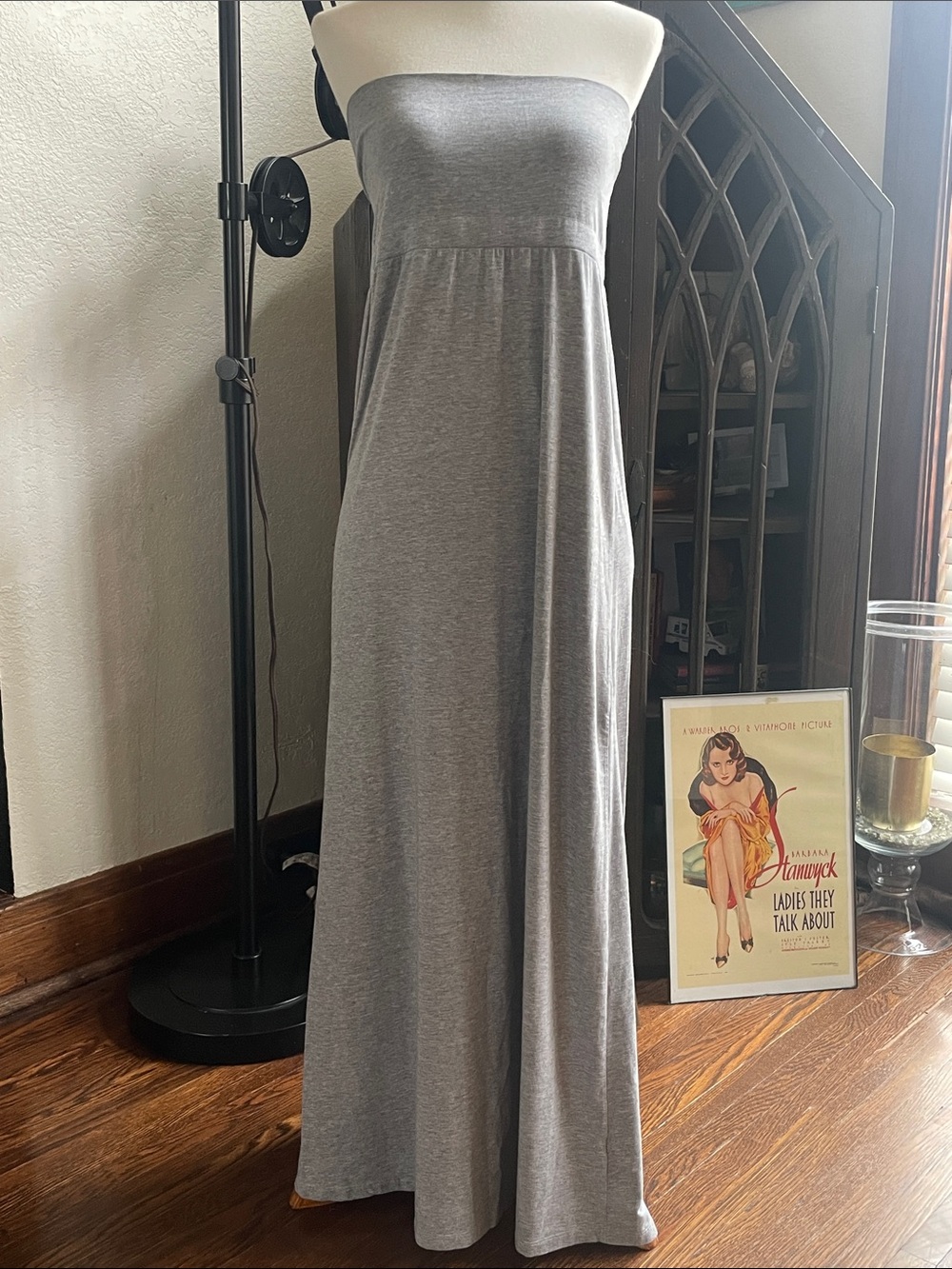 Splendid Grey Strapless Maxi Tube Dress